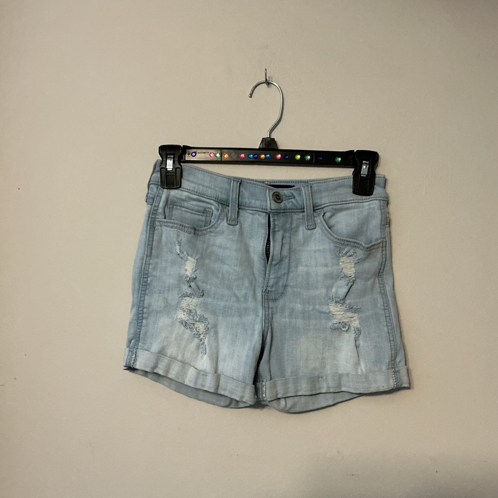 Hollister Light Blue High-Rise Denim Shorts